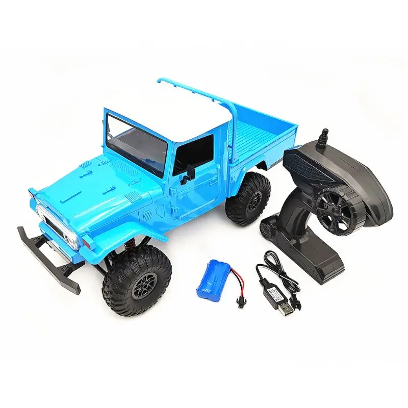 Синий Новая модель MN MN-45 RTR 1/12 2,4G 4WD многоцветная Радиоуправляемая машина и светодиодный светильник гусеничный альпинистский внедорожный грузовик для мальчиков - Цвет: Синий