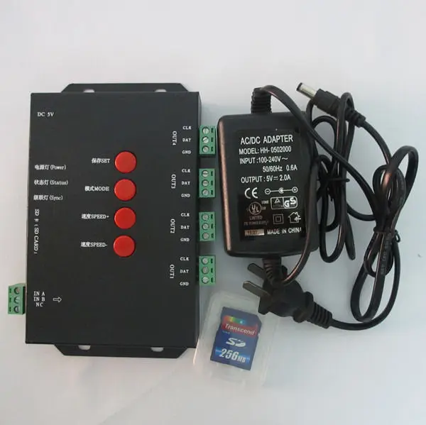 T4000 RGB светодиодный контроллер настраиваемые SD карты DMX512 WS2811 WS2801 WS2803