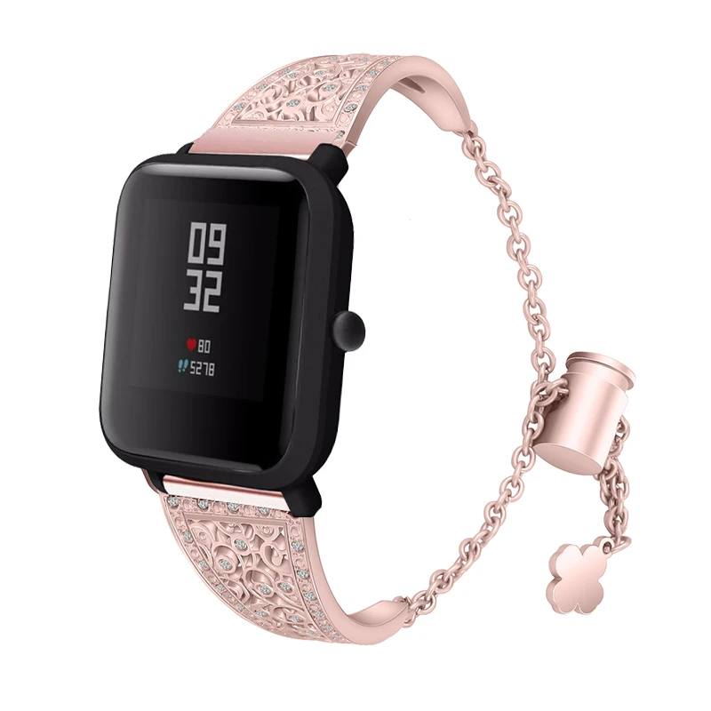 Роскошный браслет 7 в 1 для Amazfit Bip ремешок из нержавеющей стали Xiaomi Lite GTS защитный