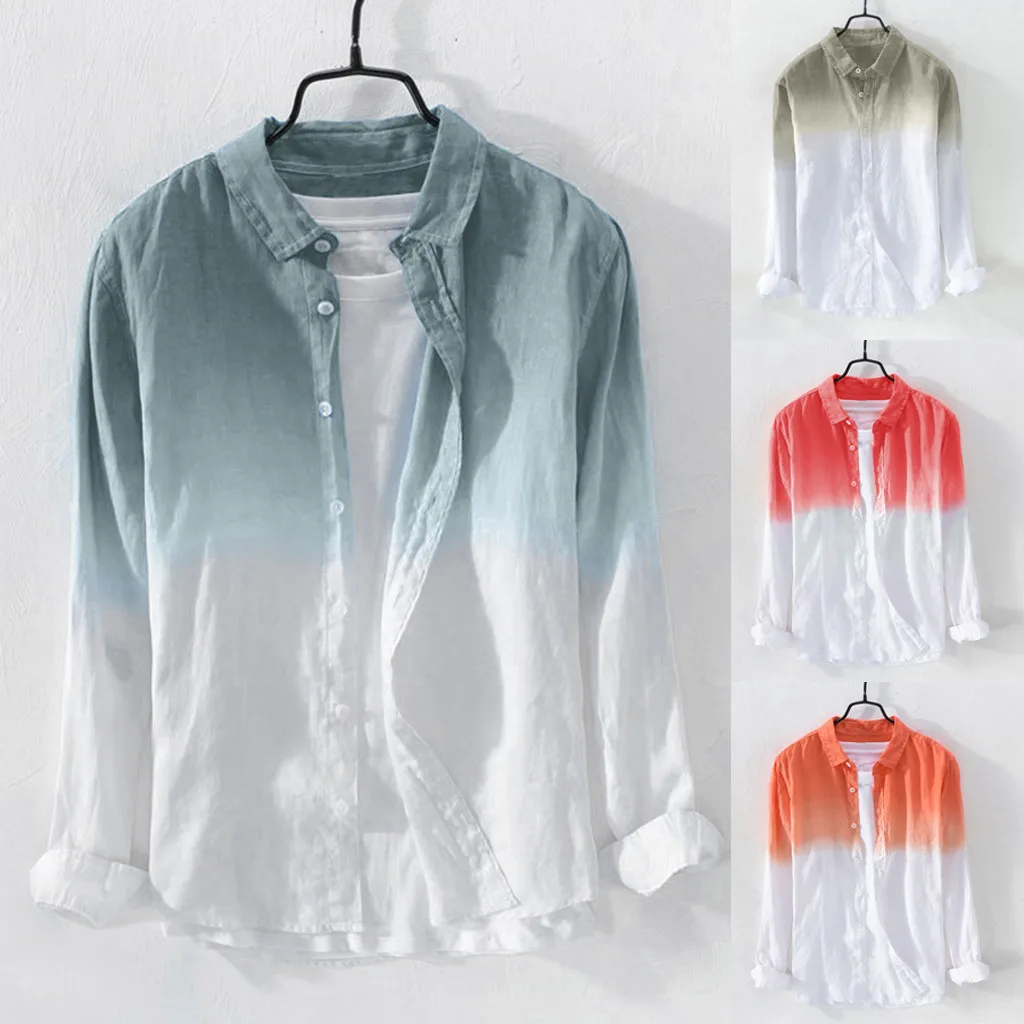 Мужская блузка летняя s крутая тонкая дышащая с отворотом воротник висячая