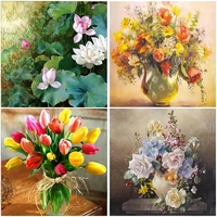 flowers pattern 5d diamond painting europe home wall decorative painting full squarefull round drill embroidery mosaic stitch