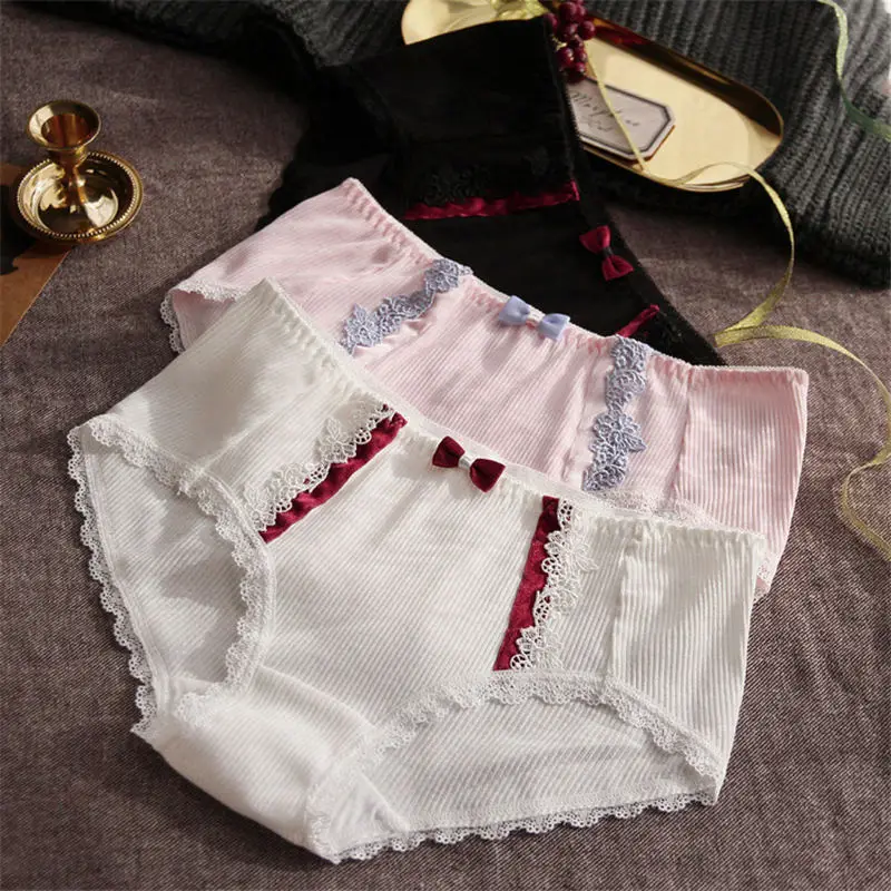 Женские трусики каваи хлопковые с бантиком в японском стиле AD0541 лето 2018|Женские