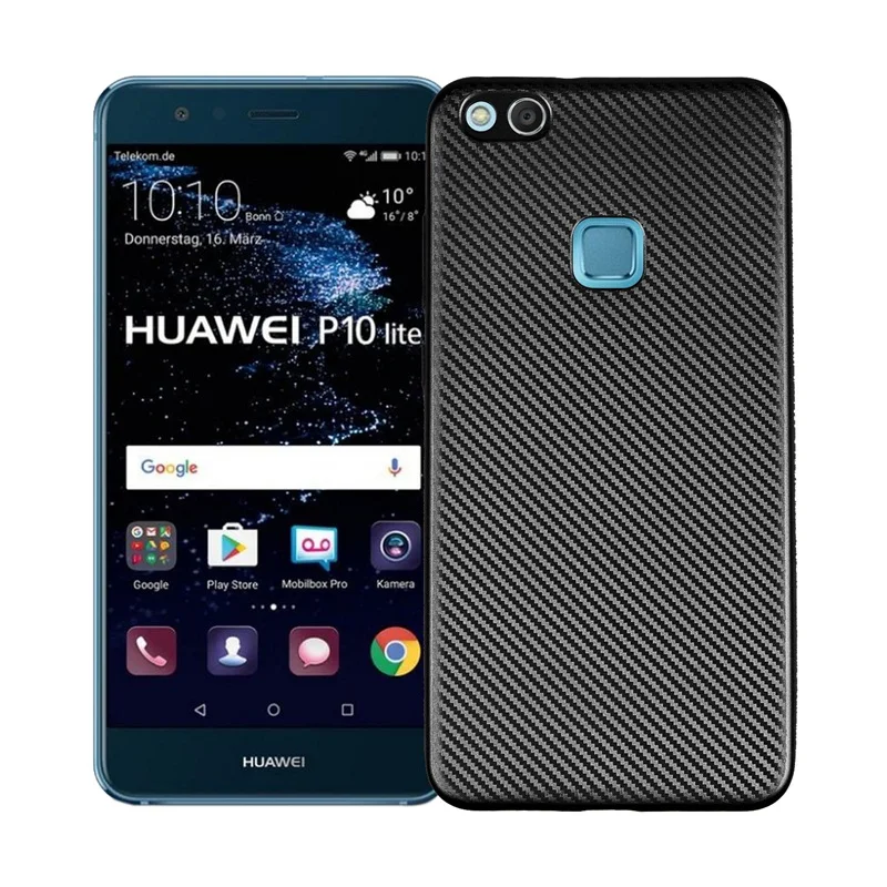 Чехол для Huawei P10 lite Роскошный чехол из углеродного волокна и ТПУ мягкий