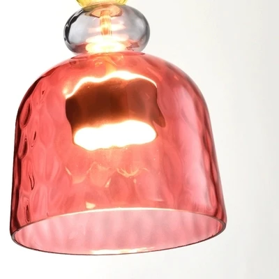 

Nordic Color Candy Pendant Lights Living Room Table Bedroom Children's Room Ins Retro Single Head Glass Lamps Hanging Fixtures