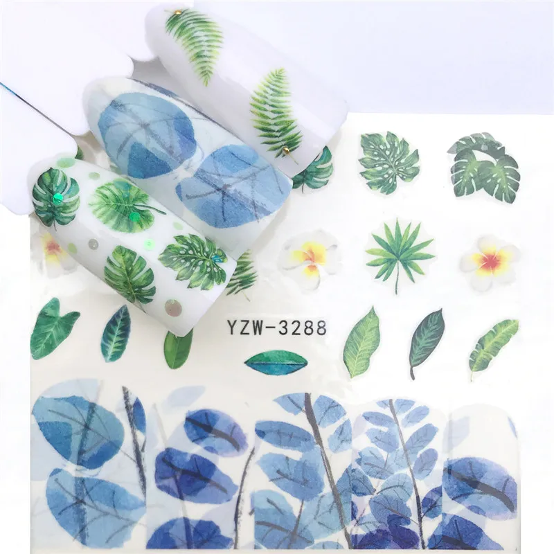 

1pc Nail Art Water Decal Flower Fruit Ice Cream Marine life National Flag Design New Sticker Slider for Manicure Nail Decoration