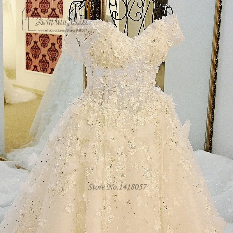 Vestido de Noiva Princesa Luxo светильник, синие винтажные свадебные платья, кружевные цветы, кристаллы, свадебное платье, блестящие свадебные платья