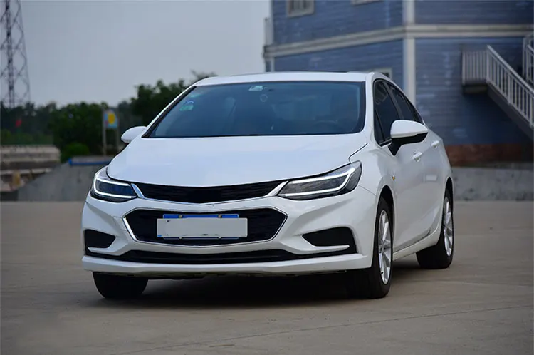 2 шт. светодиодный фары для автомобиля Chevrolet Cruze, светодиодный фонарь с двумя ксеноновыми линзами, автомобильные аксессуары, дневные ходовые огни, противотуманные фары