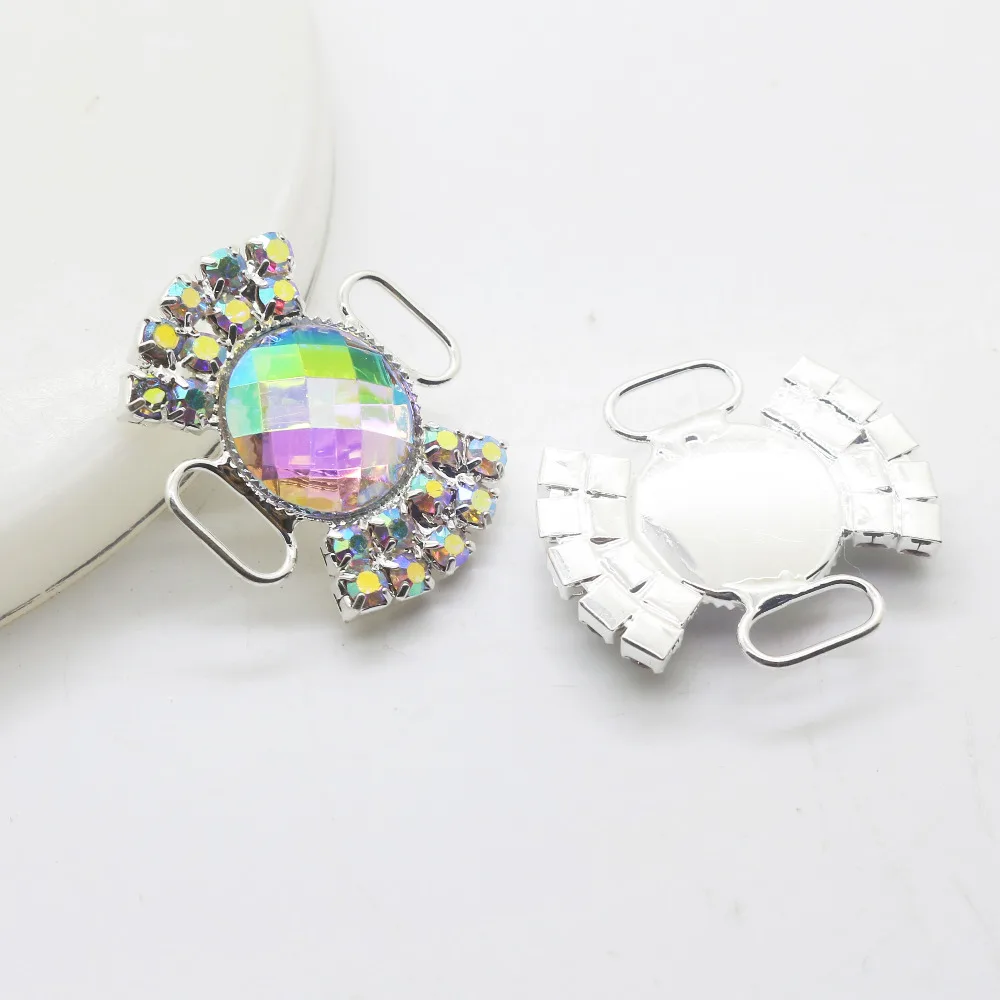 20 шт AB Rhinestone Пряжка бикини коннектор Алмазные Кнопки пригласительная Лента