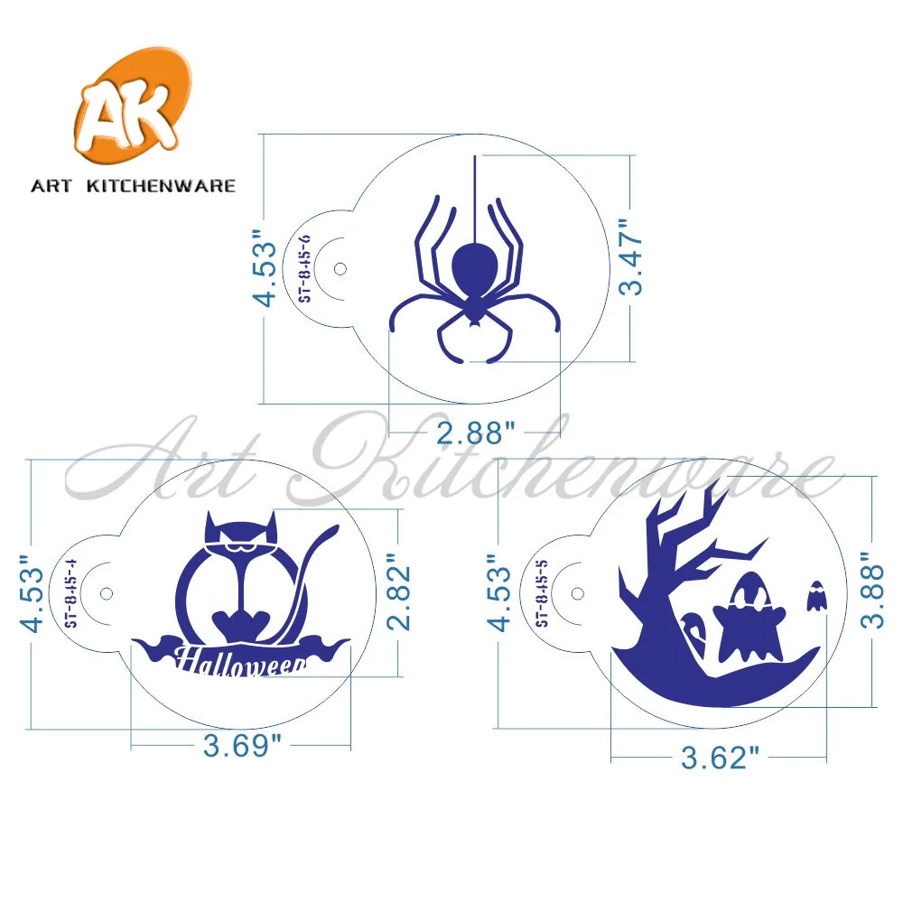 6 шт./компл. трафарет с черепом на Хэллоуин для печенья украшение вечеринки