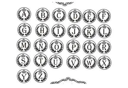 Vintage Wax Stamp Copper head Curlicue 26 Letters Crown DIY Scrapbooking sealing stamp wedding/invitation/26 Alphabets gift seal