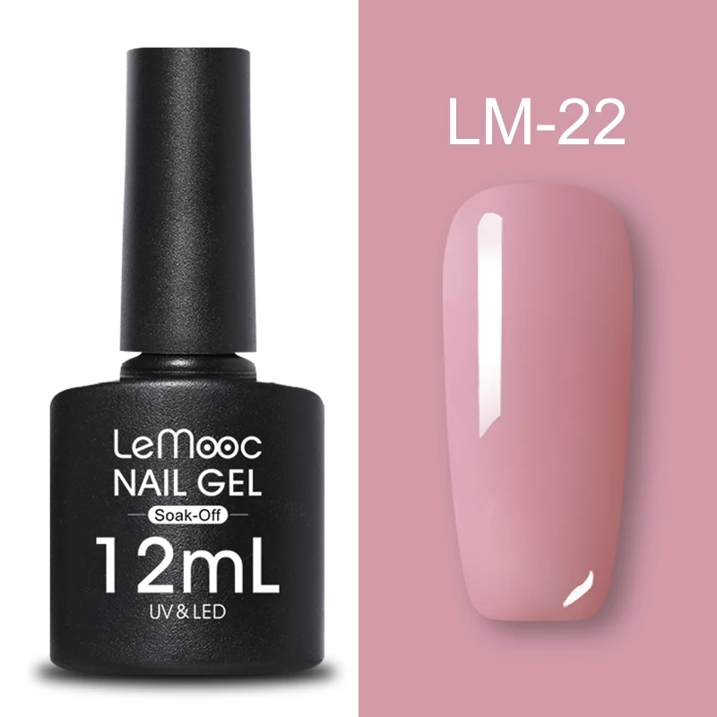 LM-22 LEMOOC, 12 мл, Гель-лак для ногтей, гибридный лак, все для маникюра, блеск для ногтей, верхнее Базовое покрытие, UV Vernis, Полупостоянный лак для ногтей - Цвет: LM-22