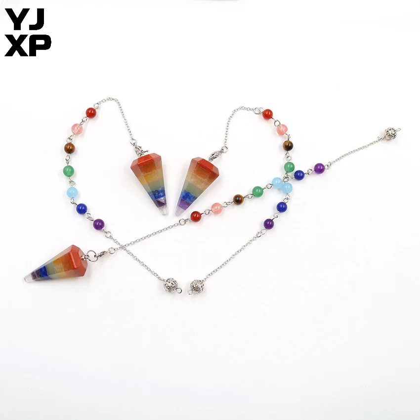 YJXP Chakra звено цепи Шестигранная Пирамида маятниковая подвеска приданое divination Wicca 7