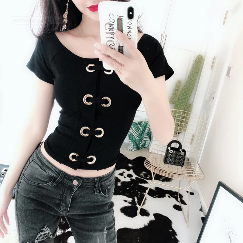 

Fashion Women Crop Top 2018 Summer Off Shoulder Crop Tops Nightclub Sexy Women Tops Shigh Waist Shirt Short Sleeve T-shirt