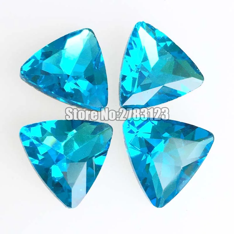 Заводские продажи Озерный синий треугольник AAA стеклянные острые стразы Фотоэлементы/дизайн