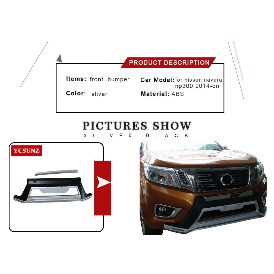Передний бампер для Nissan Navara Frontier передний обвес с DRL для Nissan Navara frontier бампер Ycsunz