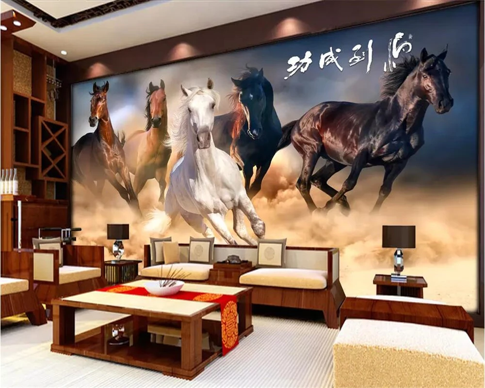 Beibehang пользовательский 3D лошадь к успеху Pentium TV фон настенное украшение живопись