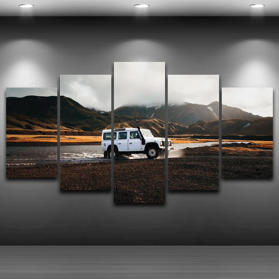 HD Печать на холсте Настенная картина 5 панелей Jeep украшение детской комнаты