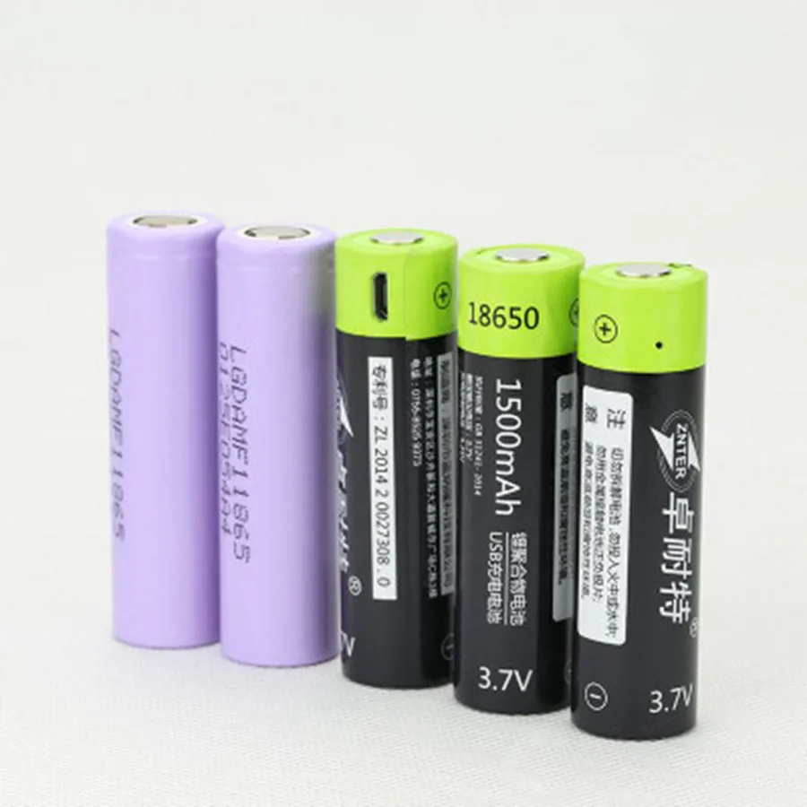 Высококачественная аккумуляторная батарея 18650 USB Bateria 3,7 V 1500mAh литий-ионная полимерная батарея заряжается кабелем Micro USB