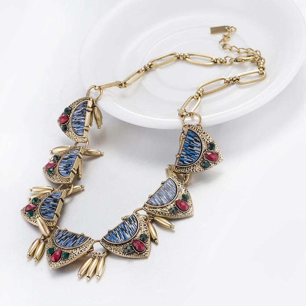 Chocker ожерелье Шарм Винтаж Для женщин кулон цепи кристалл колье Коренастый