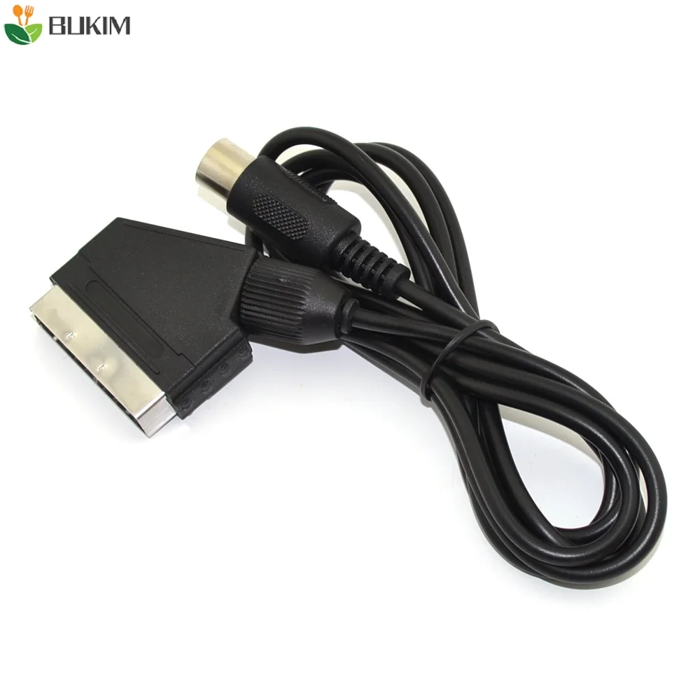 

BUKIM Black High quality 1.8M/6FT EU version V-pin Scart cable RGB AV Cables PAL For Sega Megadrive 1 Genesis 1 Master System 1