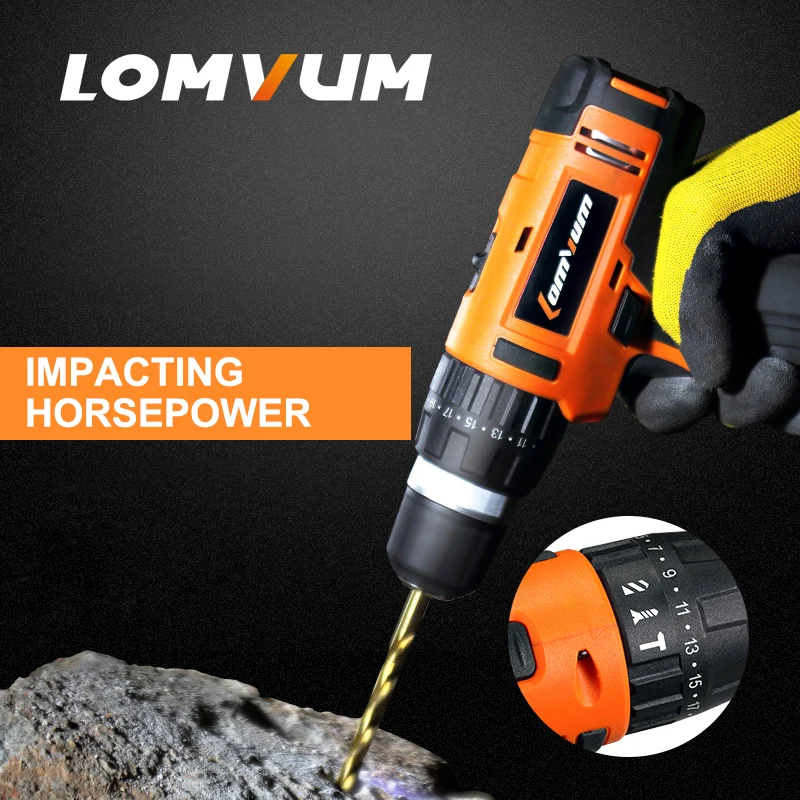 Электрическая шуруповерт LOMVUM с крутящим моментом литиевая батарея