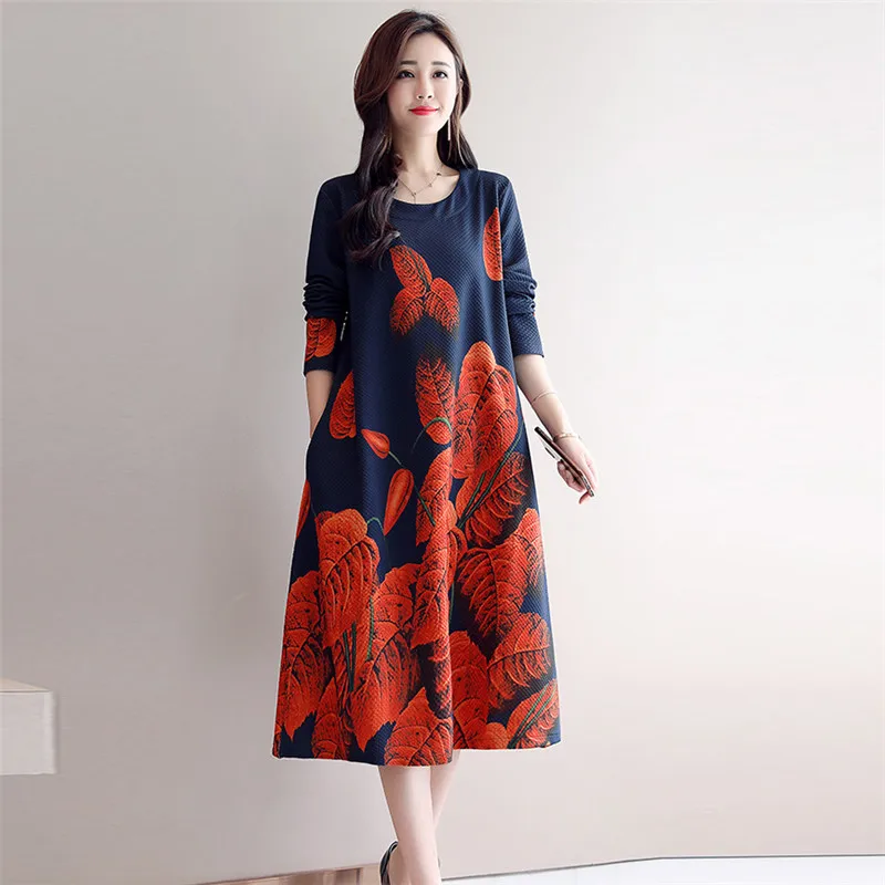 Весеннее новое платье большого размера модное свободное темпераментное женское