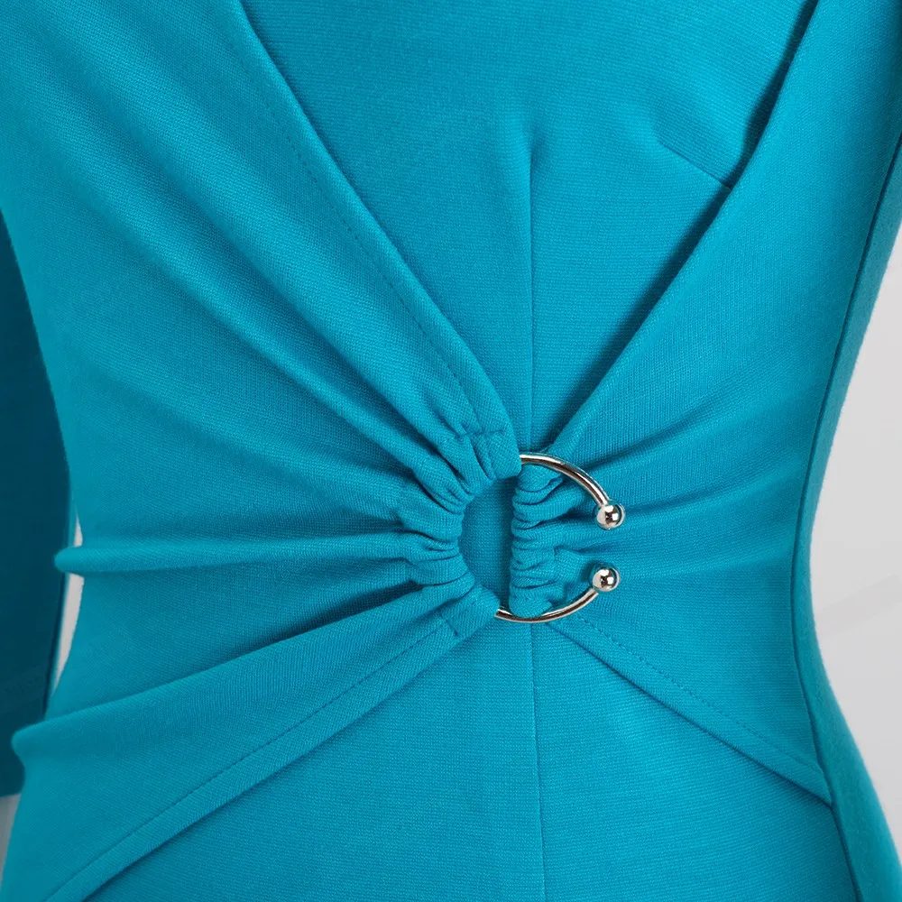 Хорошее-forever, винтажное, одноцветное, элегантное, v-образный вырез, vestidos, деловые, вечерние, бодикон, для работы, офиса, женское платье, B487
