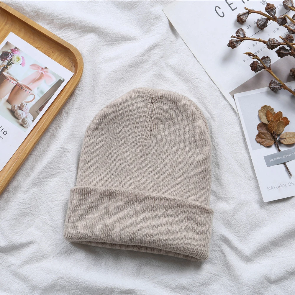 23 candy color Warm Knit Winter Women Hat Baggy Slouchy Beanie Skullies Autumn Men Cap and Hats | Аксессуары для одежды