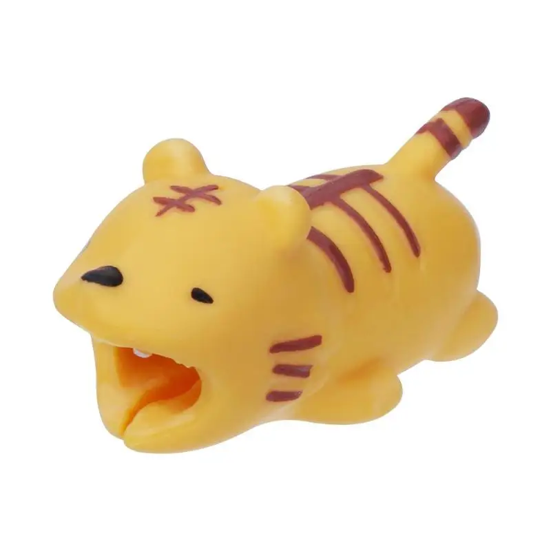 Tiger ALLOYSEED животное защита для кабеля "укус" Chompers для iPhone USB зарядное устройство для сматывания кабеля держатель Органайзер проводов для наушников Аксессуары - Цвет: Tiger