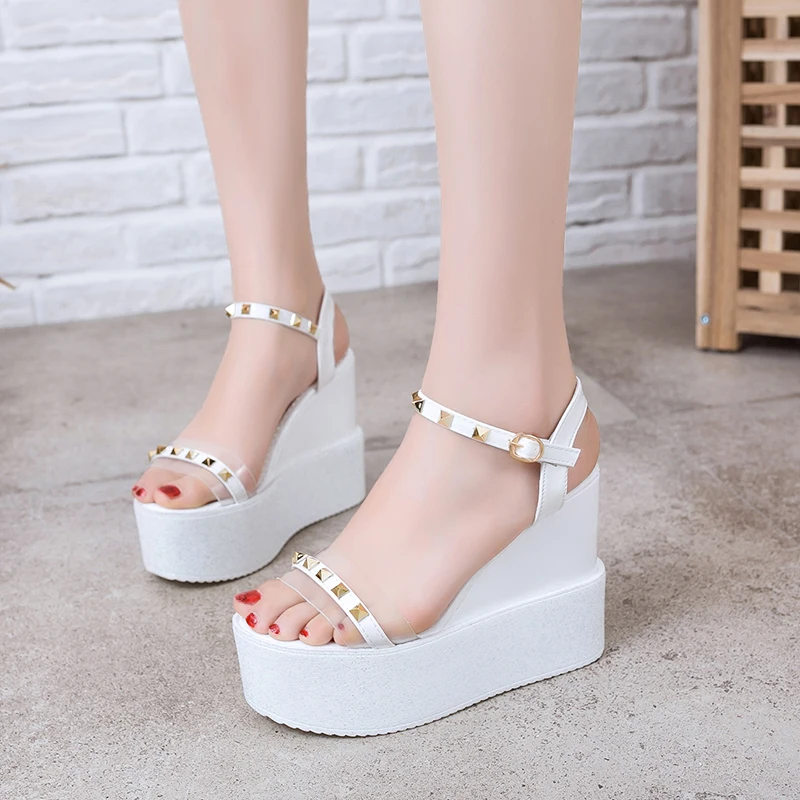 High Heels Sandals Women Platform Wedges 2019 Summer Ladies Open Toe Casual Shoes 12cm Super Heel Sexy | Обувь