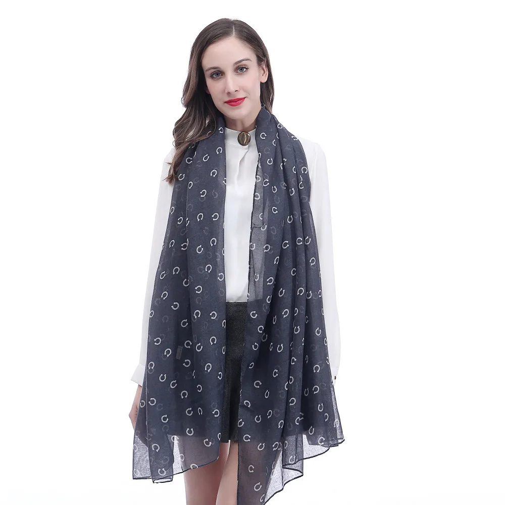 10pcs/lot Horseshoe Horse Print Women's Large Scarf Shawl Wrap Soft Lightweight for All Seasons | Wraps