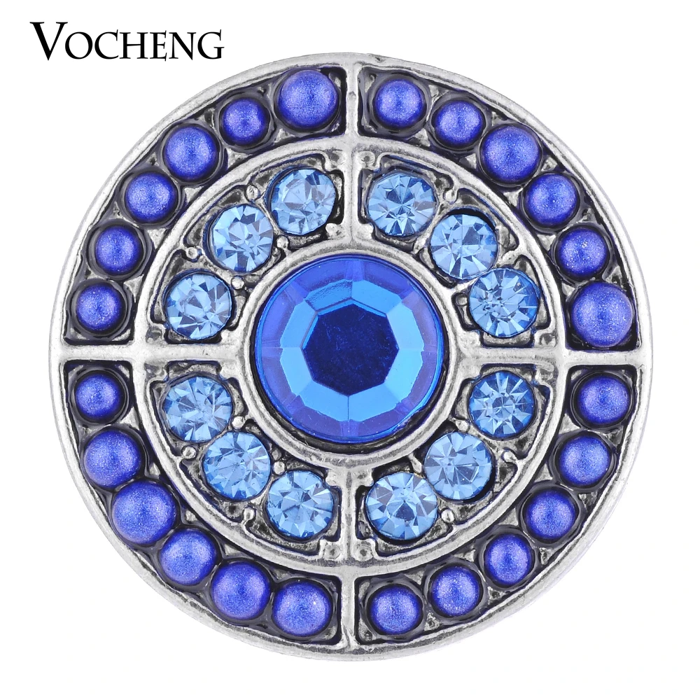 

10PCS/Lot Wholesale Snap Charms Vocheng 18mm Filled Bead Rhinestone Glam 2 Colors Vn-1122*10 Free Shipping