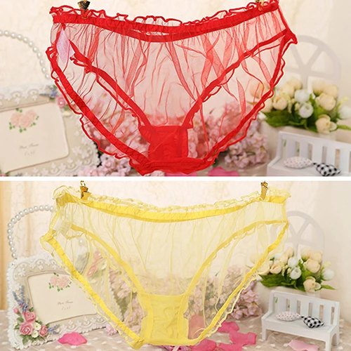 Women's Sexy See-Through Panties Briefs Lace Patchwork Underpants Underwear | Женская одежда