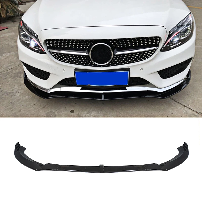 Верность Mercedes-Benz C-Class W205 спортивные переднего бампера подбородка губы DP Стиль черный глянец автомобиля Средства для укладки волос