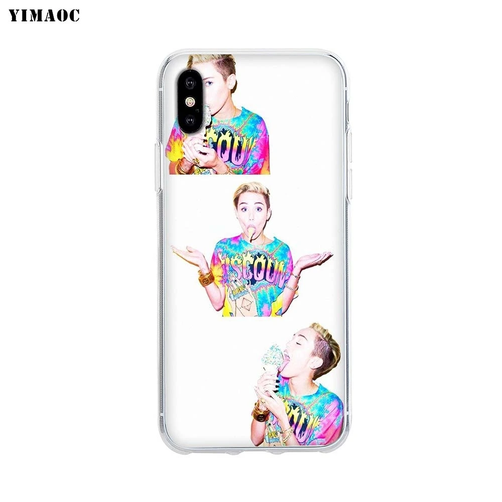 Мягкий чехол YIMAOC Miley Cyrus из ТПУ и силикона для iPhone 8 7 6 6S Plus 5 5S SE X XR XS 11 Pro Max |