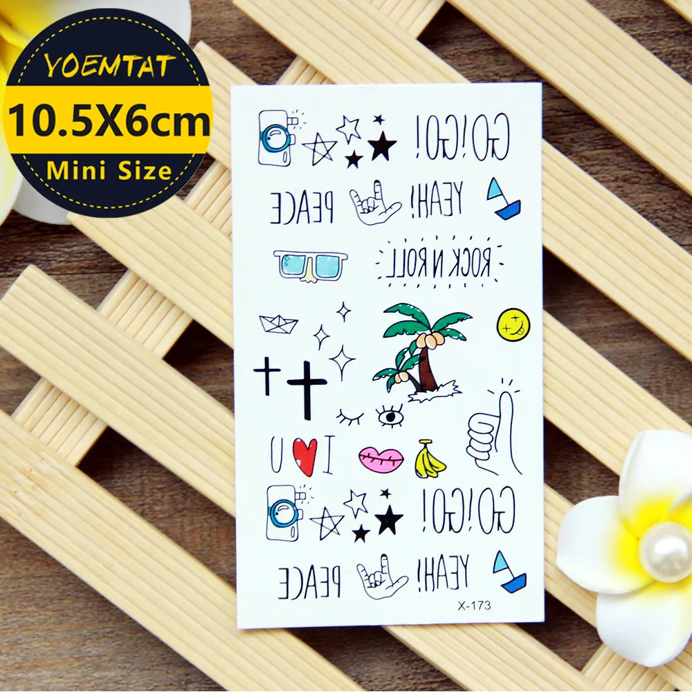 

10.5*6cm Waterproof Temporary Tattoos stickers Coconut tree cute little pattern tattoo