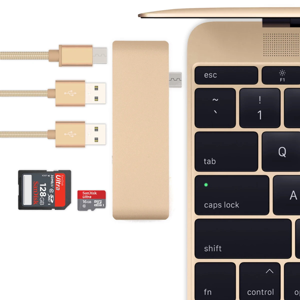 5 в 1 USB-C адаптер с 2 USB 3,0 портами Micro SD устройство для чтения памяти type-C USB 3,0 концентратор для нового Macbook Pro Air A1932/retina 12