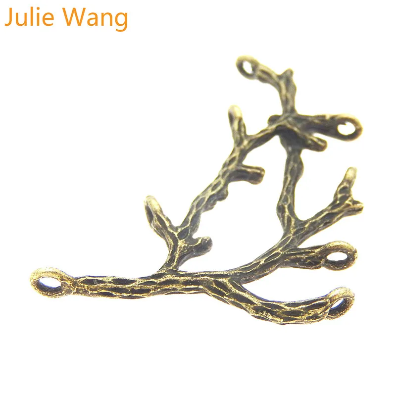 Julie Wang 5 шт. сплав филиал подвеска под бронзу старину кулон соединитель ручной