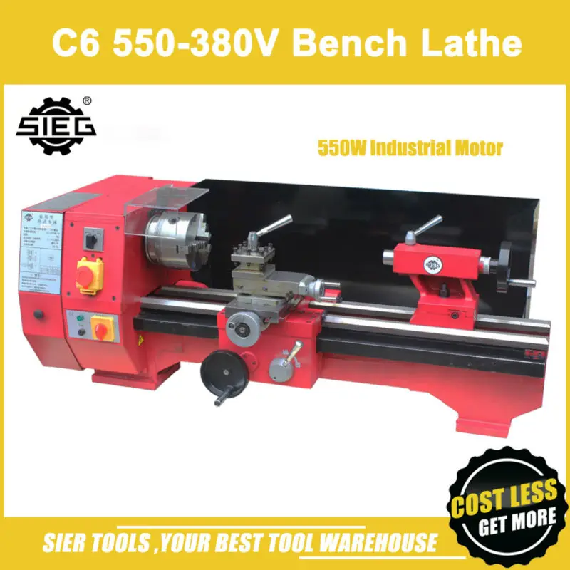C6 550-380V Настольный Токарный станок/Sieg 550W промышленный двигатель горизонтальный