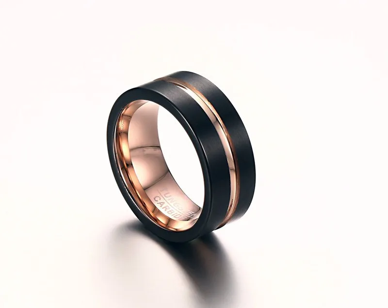 Модное черное мужское вольфрамовое кольцо 8 мм zorcins 2022 | Украшения и аксессуары