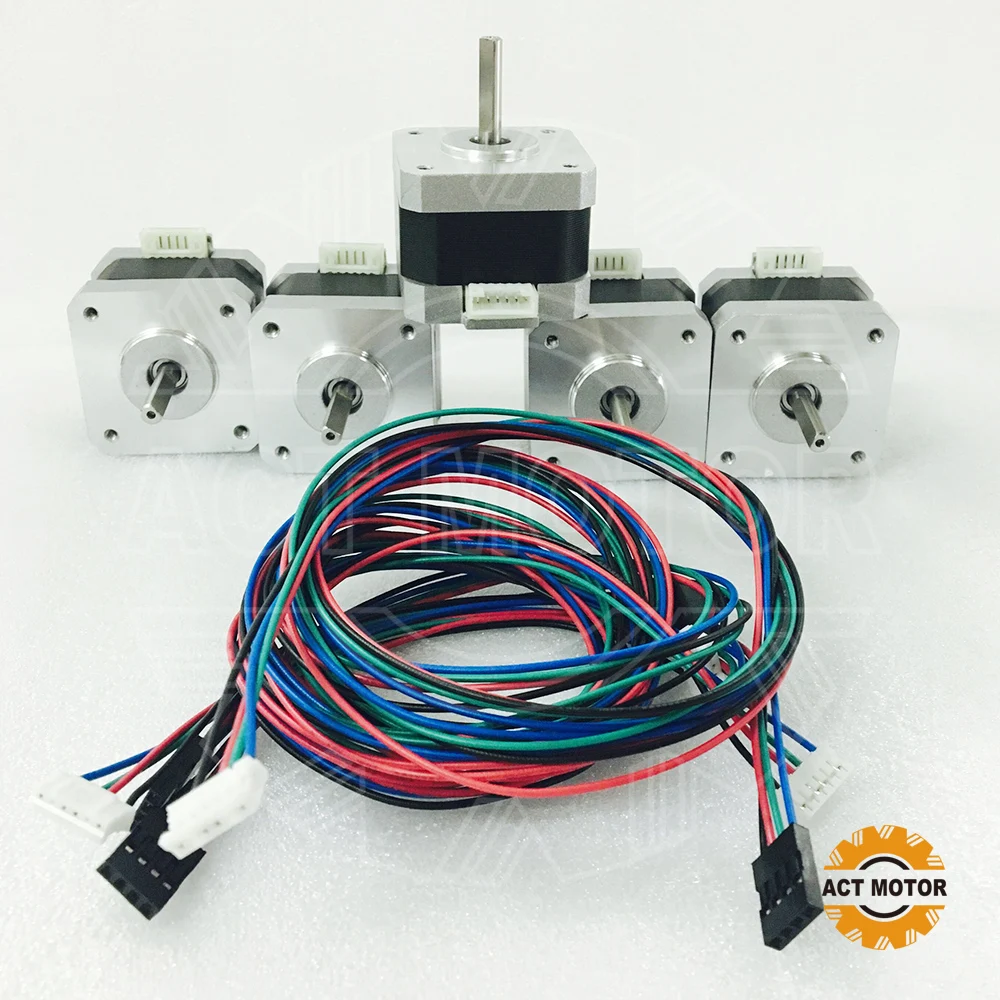 

ACT Motor 5pcs Nema17 scrittmotor 17HS3404L23P1-X1,34mm,0.28N.m 40oz-in 0.4A with single FLAT plane 3D Printer Reprap CE ROSH