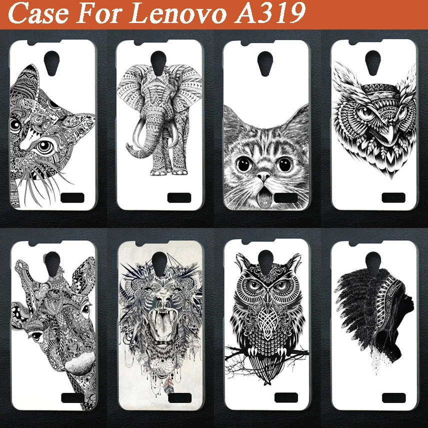 Лидер продаж чехол с рисунком для Lenovo A319 жесткая задняя крышка белыми и черными