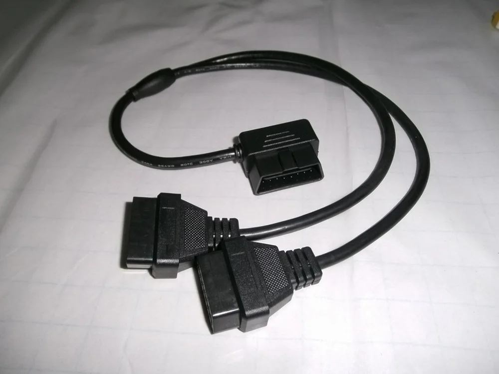 15% скидка 50 см Высококачественный 16 контактный OBDII OBD2 разветвитель кабеля L Тип