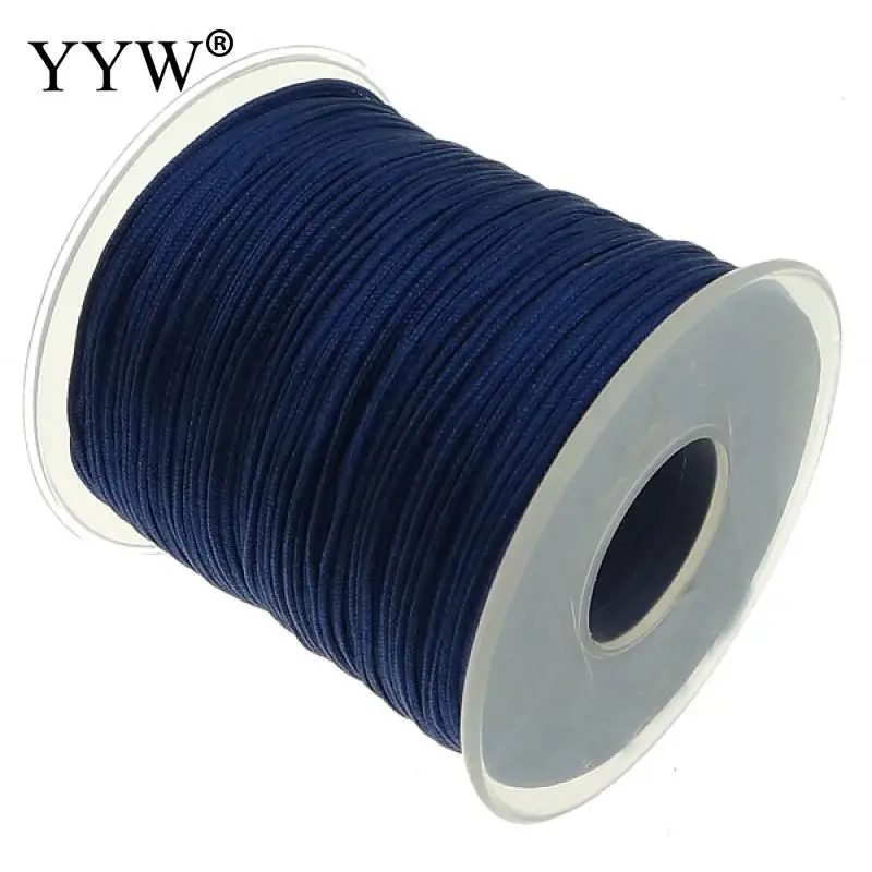 dark blue 100 ярдов 1 мм китайский узел нейлоновый шнур пластиковая катушка нитка, Плетеный ремешок Веревка Бисероплетение нить для ожерелья браслет Изготовление ювелирных изделий - Цвет: dark blue