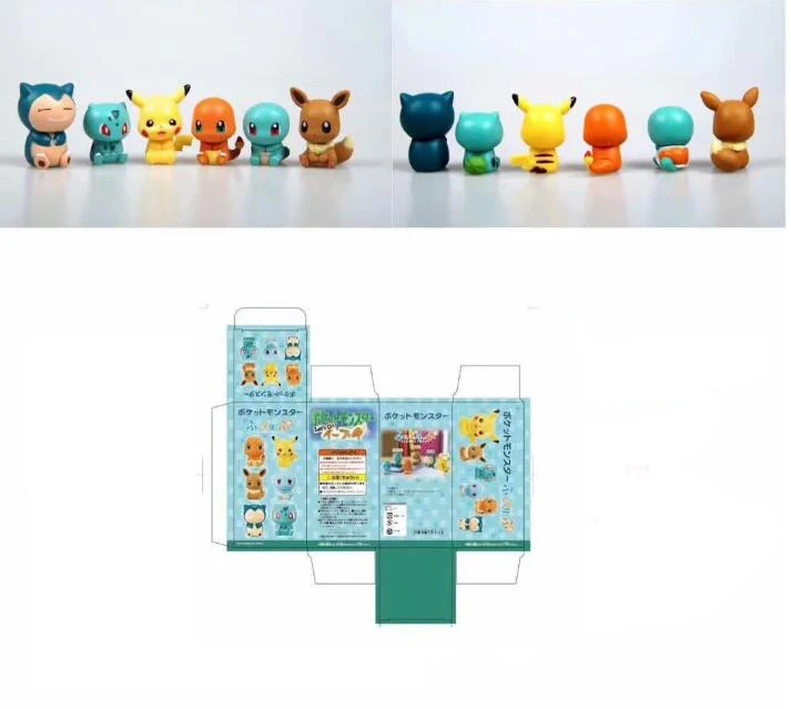 Супер-Милый Пикачу шармандер Bulbasaur Snorlax Evee 6 шт./компл. экшн-фигурки игрушки 5 см |