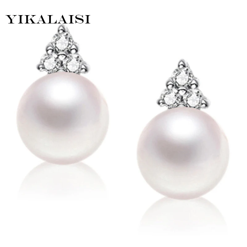 

YIKALAISI 2017 new fashion Pearl Earrings For WomenFreshwater Pearl jewelry With 925 sterling Silver Jewelry earrings Wedding
