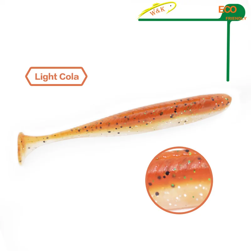 Light Cola W& K брендовая мягкая Рыбная ловля приманка 9 см 10 шт./пакет пресноводных мягкие приманки искусственные приманки Плавание Шад минтай Зандер Лосось горячего# J1603-090 - Цвет: Light Cola