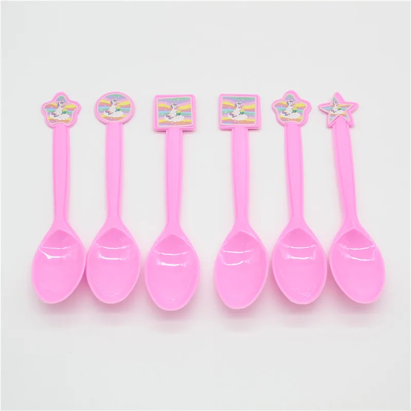 Единорог серии ложка розовый мультфильм Животные День Рождения Вечеринка семья