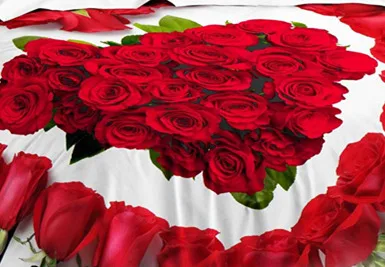 Red Heart Bedding set Love bed sheets quilt duvet cover bedspread in a bag linen Queen size 4PCS | Дом и сад