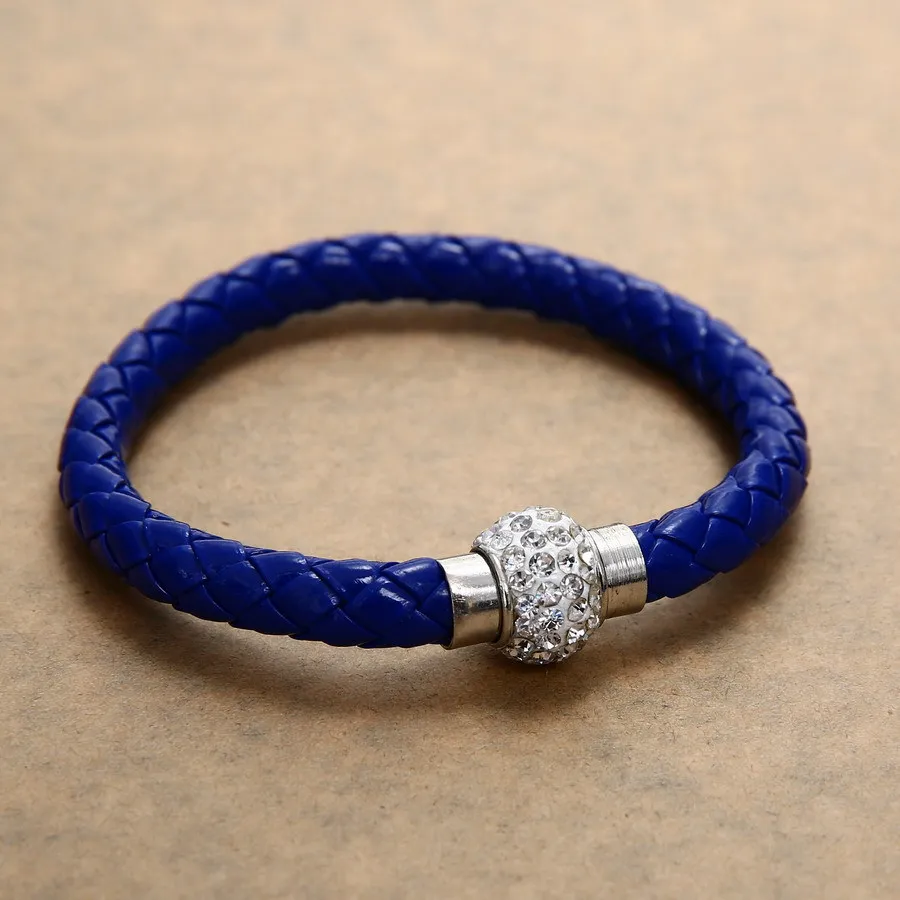 Женский браслет смесь кристаллов кожаный чехол для браслета Запонки панк